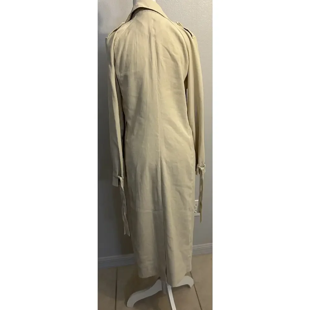 New GUESS Trench Coat Double Breasted Structured Military Long Office $368